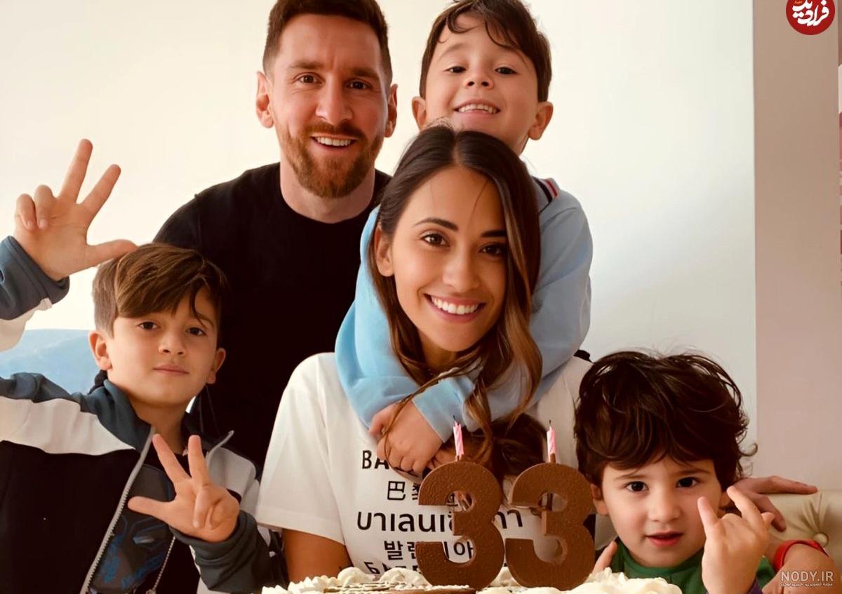 عکس مسی و همسرش در ساحل