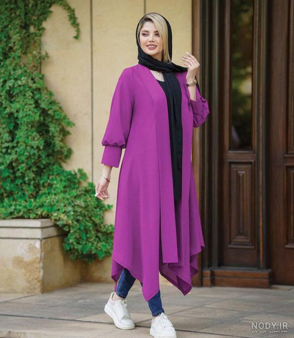 مدل مانتو جلو باز حریر زنانه و دخترانه شیک و مد روز مناسب مهمانی و دورهمی - پرشین سرا مدل مانتو جلو باز حریر زنانه و دخترانه شیک و مد روز مناسب مهمانی و دورهمی - پرشین سرا