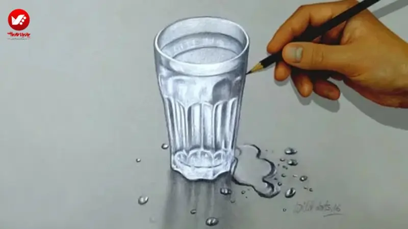 نقاشی لیوان آب کودکانه