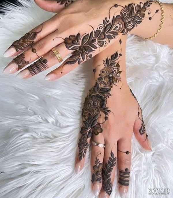 عکس نقش حنا جدید روی پا