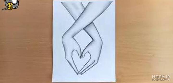 آموزش نقاشی سیاه قلم / طراحی یک زوج در یک صورت