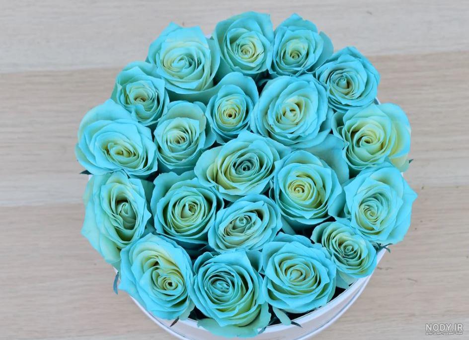 باکس گل رز آبی طرح قلب