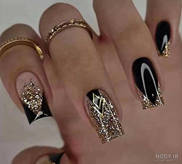 مدل طراحی ناخن مشکی خوشگل اینستا + طرح ناخن مشکی خفن