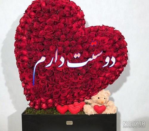 عکس زیبای قلب و گل