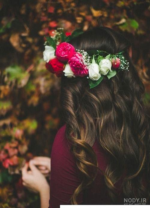 عکس پروفایل گل دخترانه { عکس دخترونه به همراه گل } با کیفیت بالا برای  تلگرام و واتساب