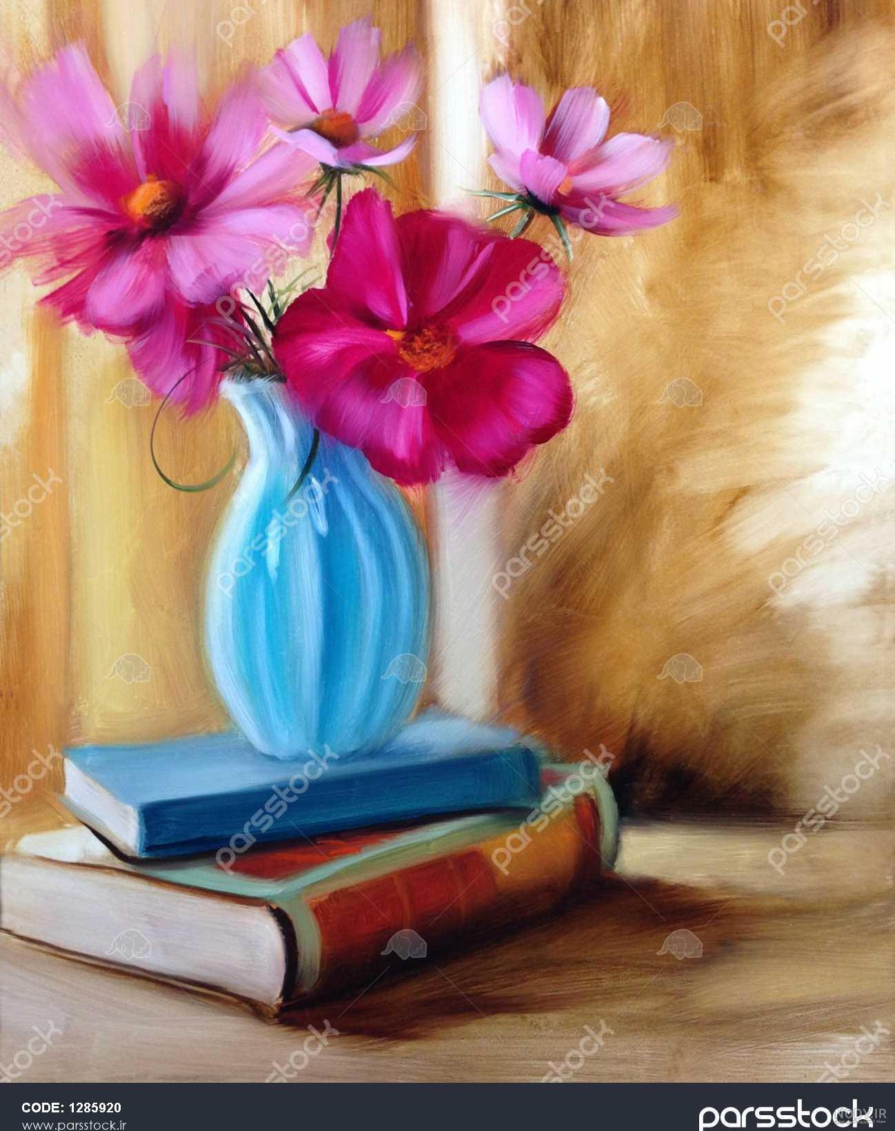 عکس گل و گلدان برای نقاشی