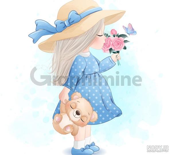 وکتور کارتونی خرس با بادکنک و گل - وکتور لایه باز کارتونی خرس قهوه ای با گل وکتور کارتونی خرس با بادکنک و گل - وکتور لایه باز کارتونی خرس قهوه ای با گل
