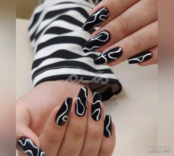 ۵۰ مدل طراحی ناخن مشکی ویژه محرم سال ۹۸ + عکس