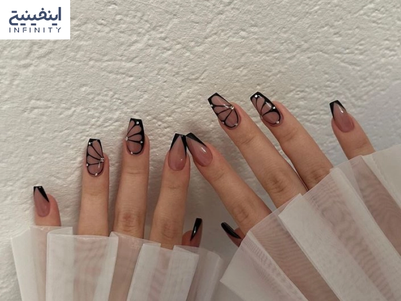مدلهای طراحی ناخن با لاک مشکی مات و براق + عکس مدلهای طراحی ناخن با لاک مشکی مات و براق + عکس