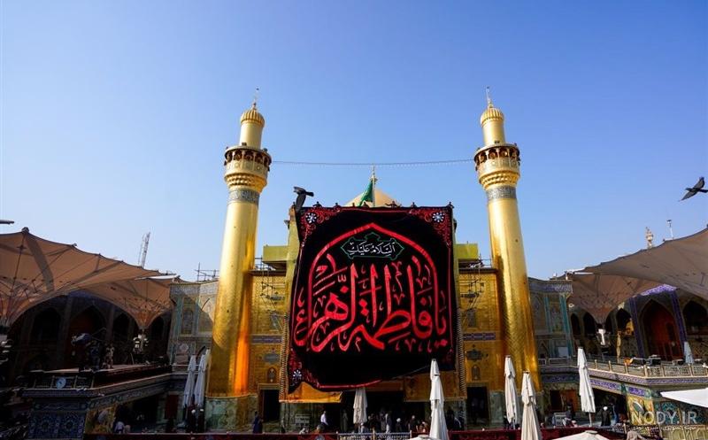 برنا - حرم امام علی (ع) در آستانه ایام شهادت آن حضرت سیاهپوش و پرچم عزا بر  فراز ایوان نجف نصب شد - صاحب‌خبر