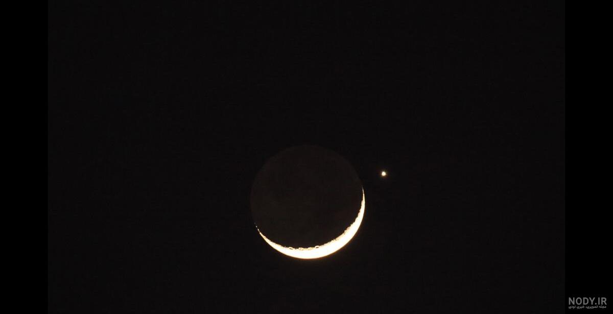 عکس آسمان شب با ماه و ستاره عکس آسمان شب با ماه و ستاره