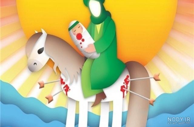 عکس نقاشی اسب امام حسین با مداد