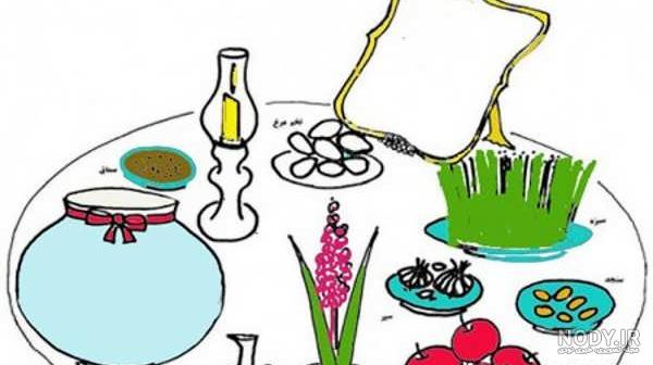 50 نقاشی سفره هفت سین کودکانه و بزرگسال برای رنگ آمیزی ساده و سخت
