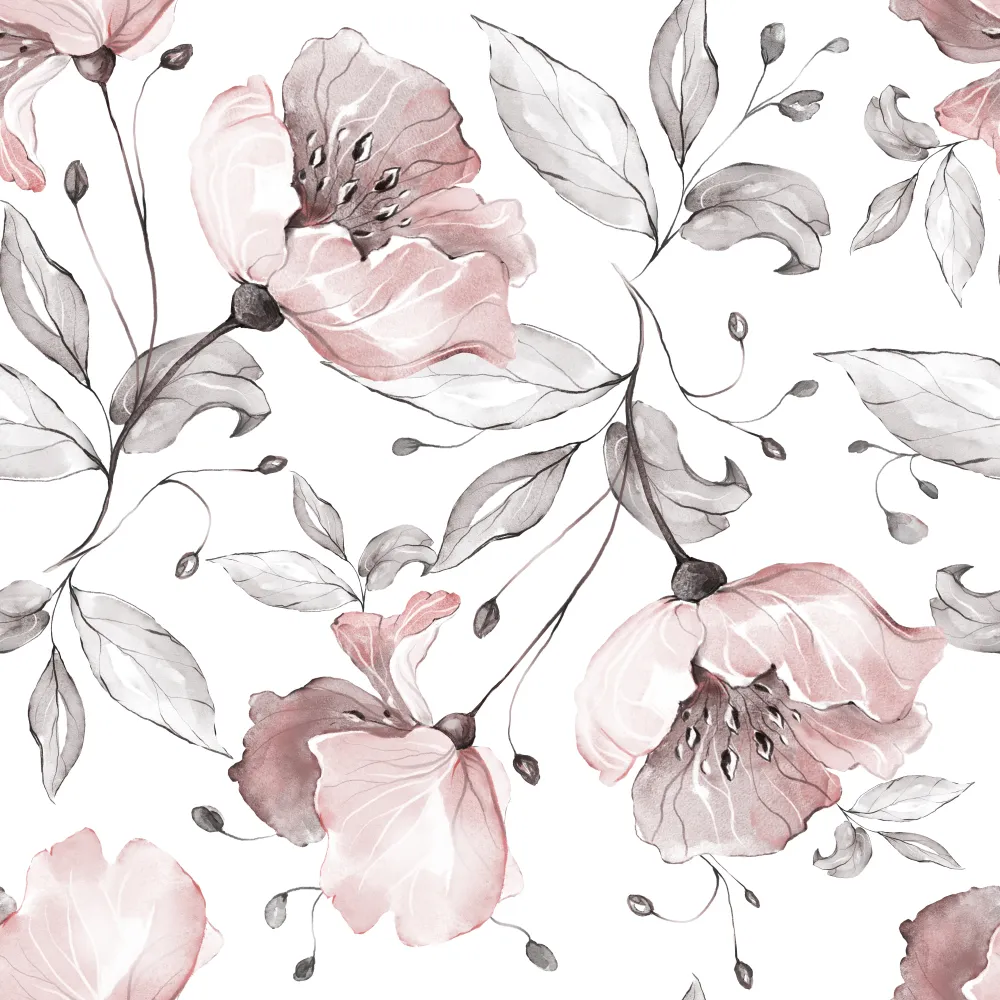 PNG گل رز صورتی فانتزی - نقاشی آبرنگ برگ و گل رز ❤ Leaf and Flower PNG