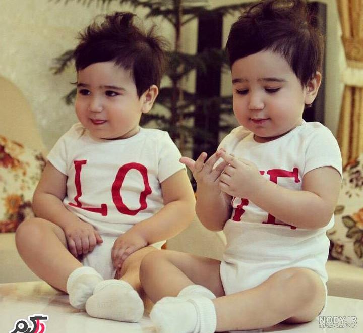 عکس بچه دوقلو پسر