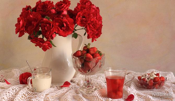 عکس گل طبیعی تو گلدان - عکس نودی