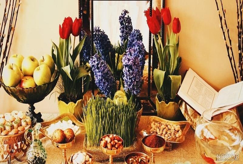 نقاشی سفره هفت سین 1403 کودکانه، ساده و فانتزی برای رنگ آمیزی