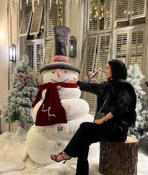 عکس آدم برفی واقعی در حیاط خانه