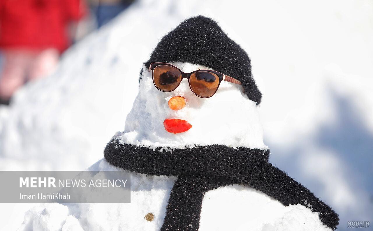 عکس آدم برفی واقعی در حیاط خانه