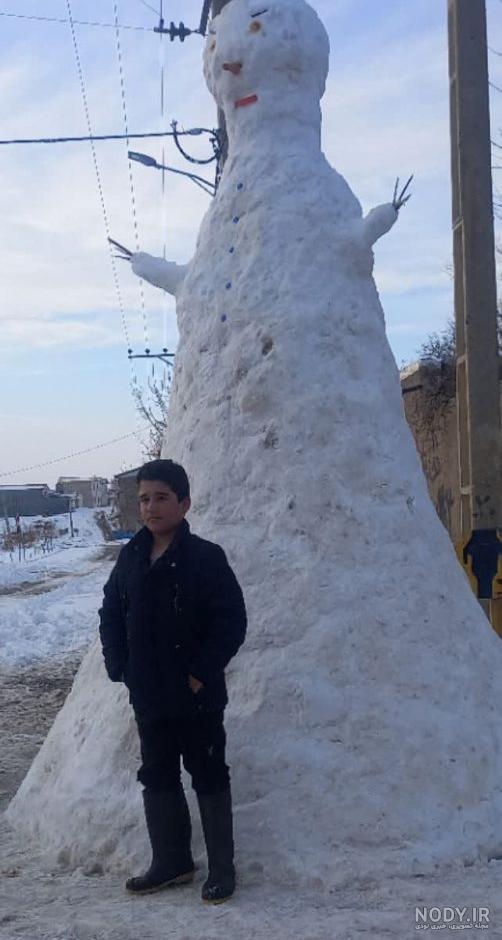 بزرگ ترین آدم برفی ایران رو ساختیم❄⛄