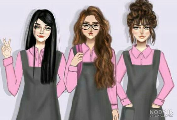 عکس دخترانه فانتزی سه تایی - عکس نودی