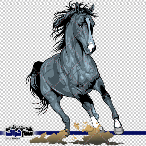عکس نقاشی اسب آبی با کیفیت بالا