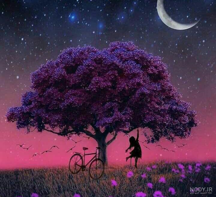 عکس آسمان بنفش