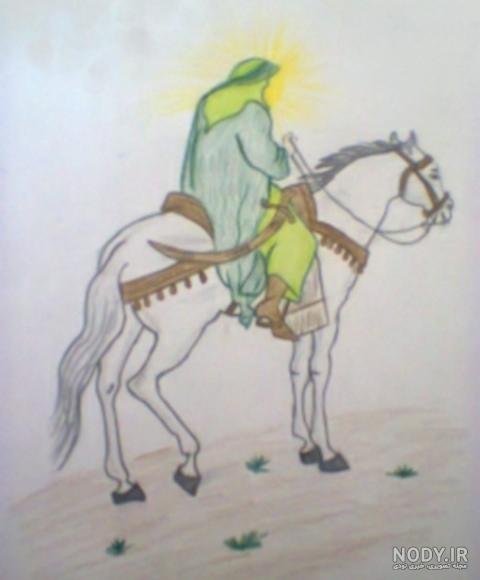 آموزش طراحی _طراحی امام حسین و اسب امام_ به مناسبت ایام محرم