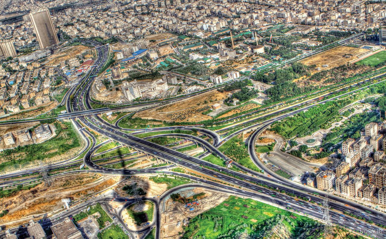 عکس تهران از بالا شب