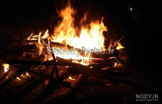 عکس چای کنار آتش