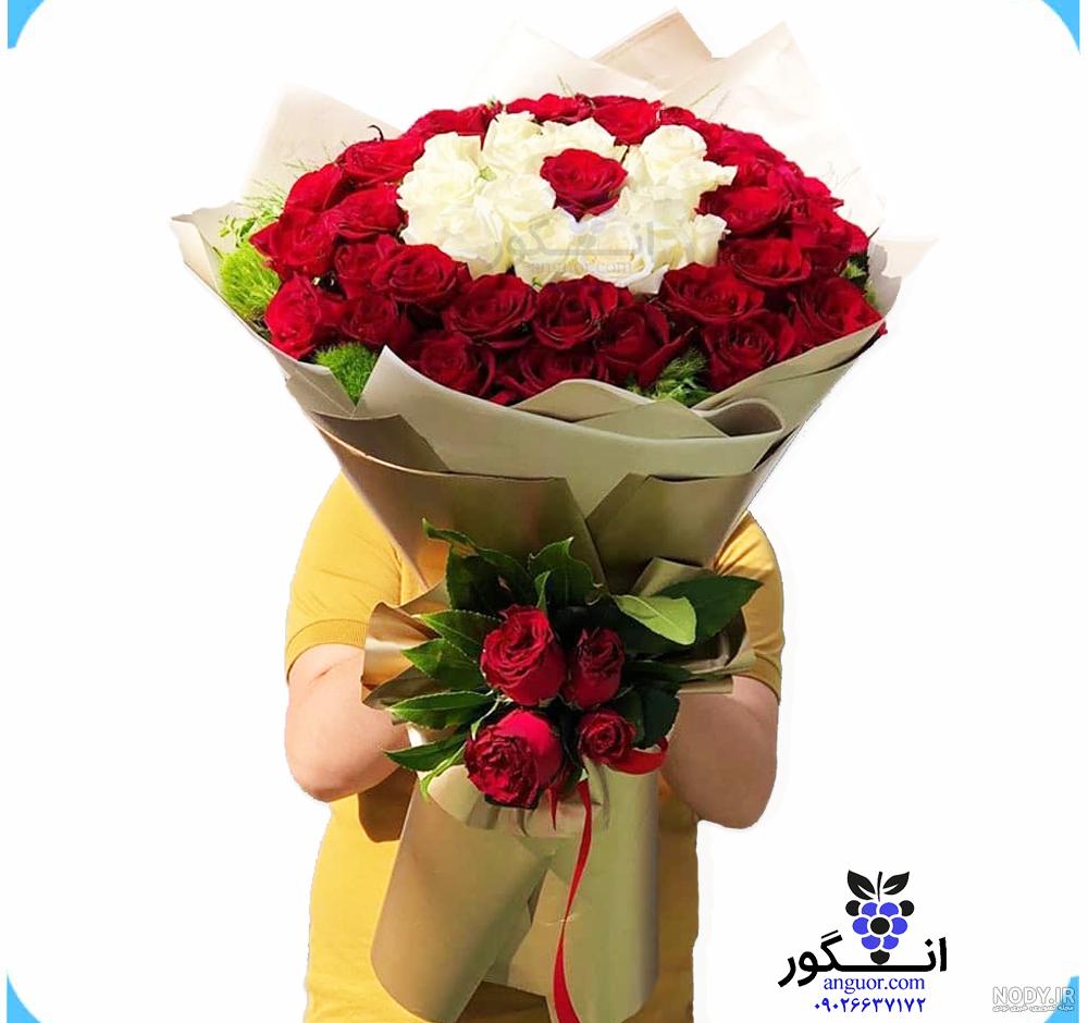 عکس گل قرمز و سفید