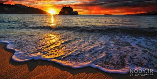 عکس غروب دریا غمگین