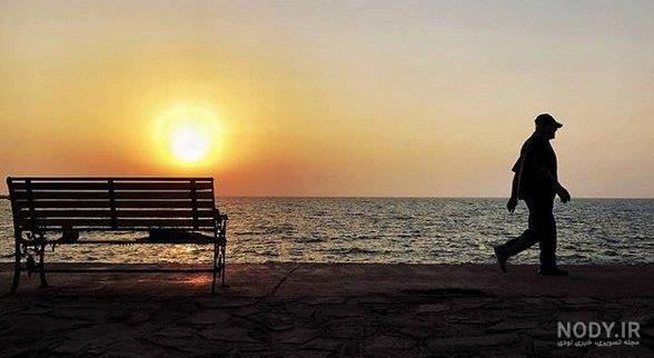 عکس غروب دریا غمگین