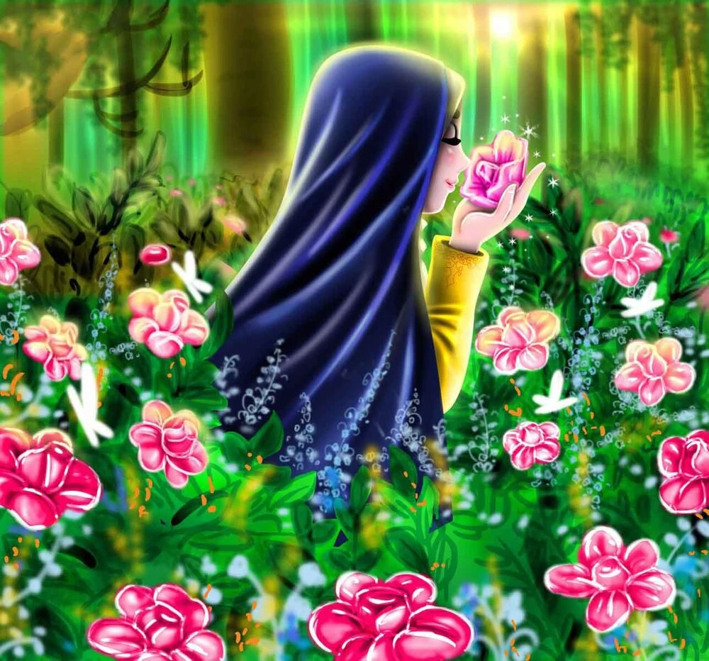 عکس مادر و فرزند با حجاب کارتونی