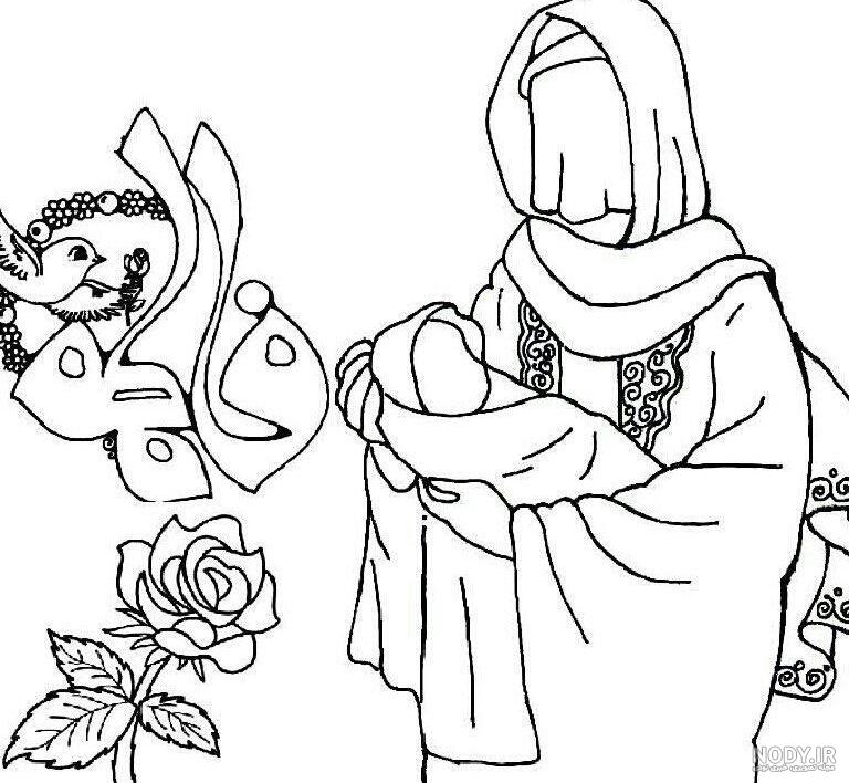 عکس مادر و فرزند با حجاب کارتونی