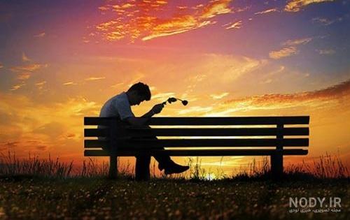 عکس غروب دریا غمگین