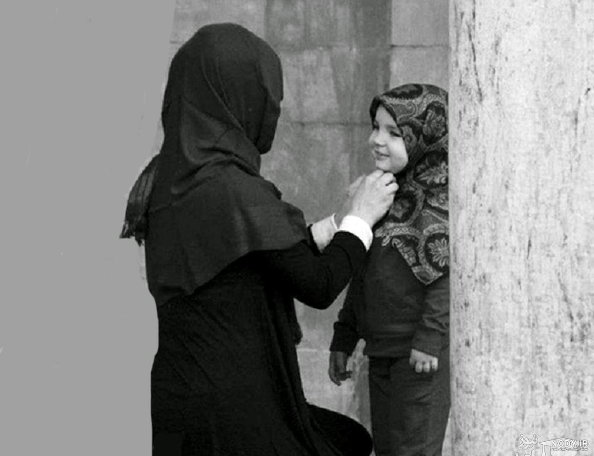 عکس مادر و فرزند با حجاب کارتونی