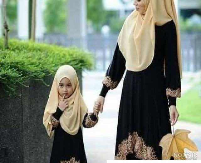 عکس مادر و فرزند با حجاب کارتونی