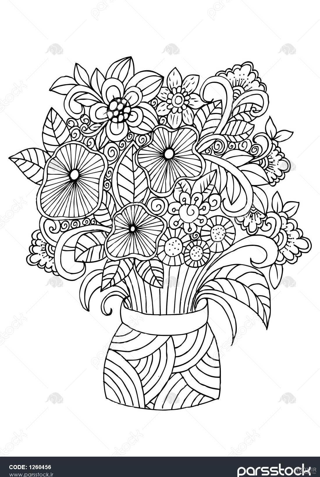 خرید و قیمت عکس از نقاشی گلدان گل و پروانه | ترب