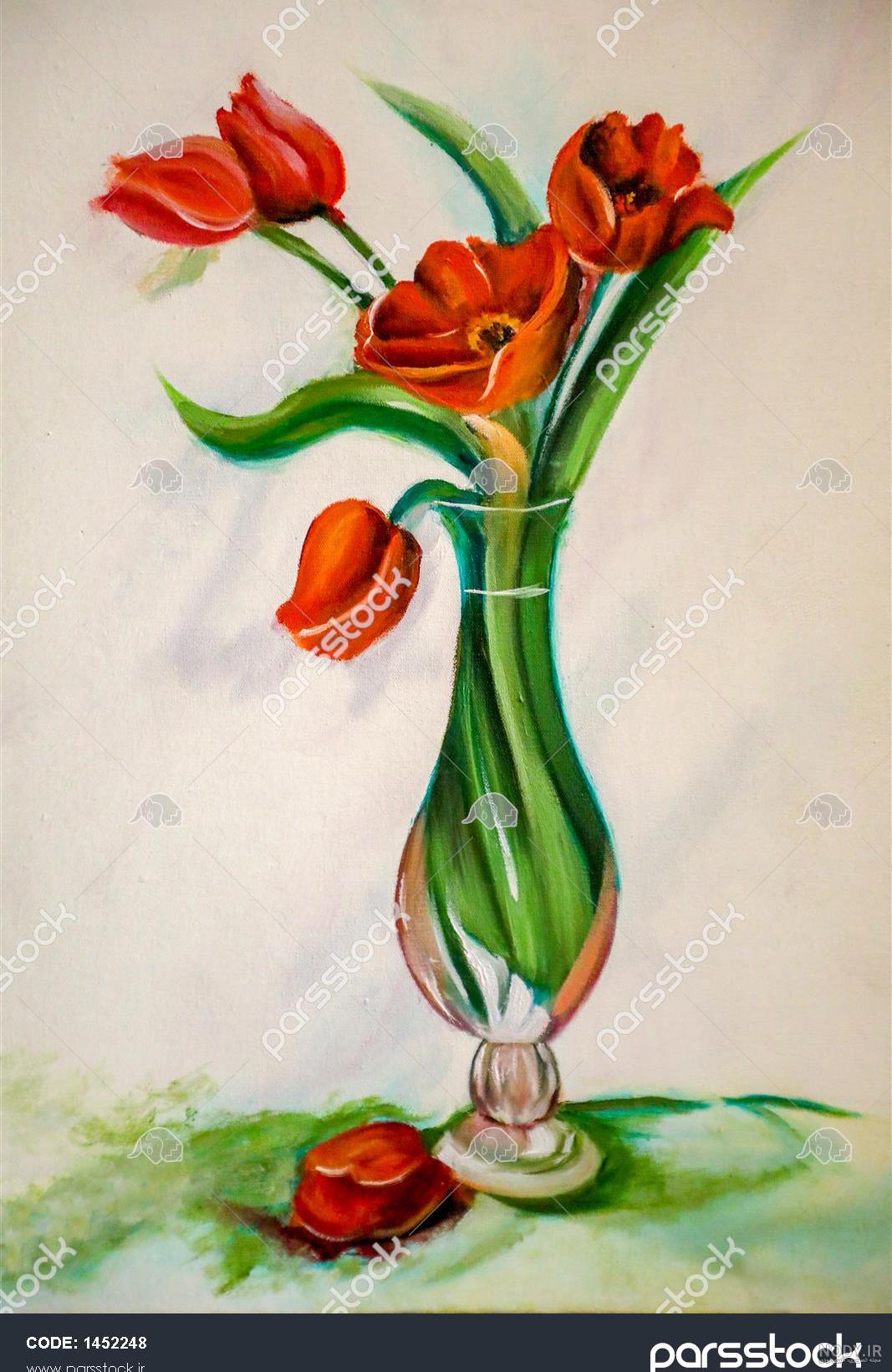 عکس گل و گلدان برای نقاشی