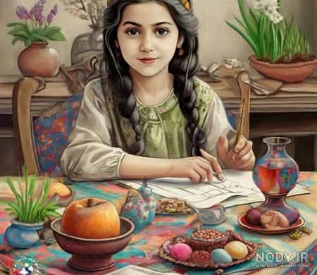 50 مدل نقاشی عید نوروز و نقاشی هفت سین 1403 - اینفینیتی کیدز 50 مدل نقاشی عید نوروز و نقاشی هفت سین 1403 - اینفینیتی کیدز
