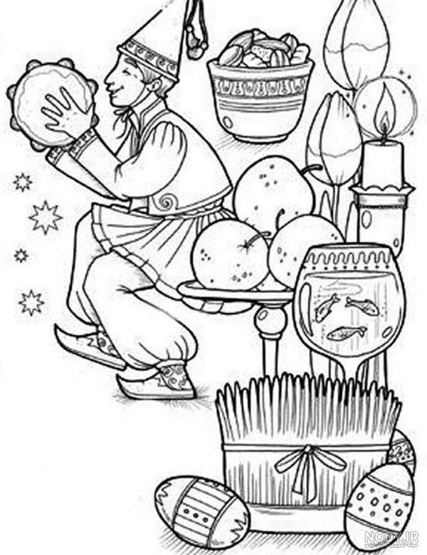 عکس نقاشی سفره ی هفت سین ساده