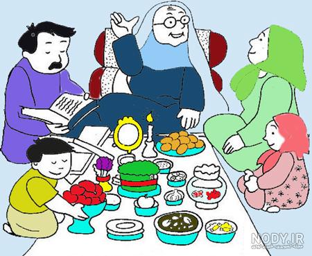 نقاشی سفره هفت سین نقاشی سفره هفت سین