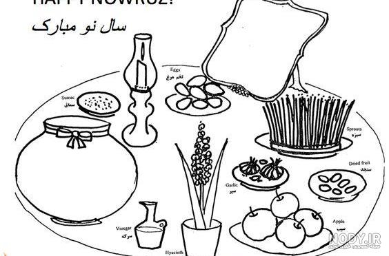 نقاشی سفره هفت سین کودکانه نقاشی سفره هفت سین کودکانه