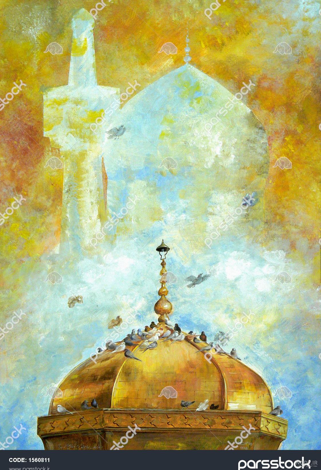 عکس خفن عکس حرم امام رضا با کبوتر