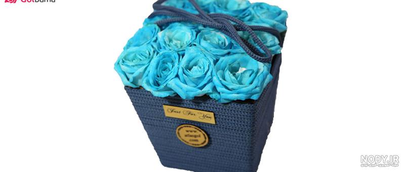 باکس گل و بادکنک درسا - باکس گل و بادکنک آبی برای تولد