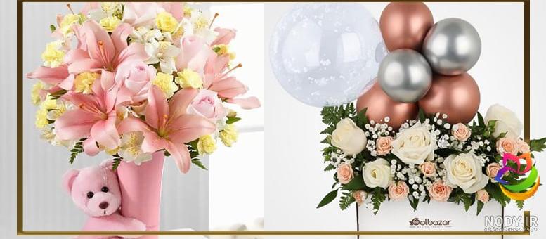 سبد گل زایمان1211 - گل فروشی آنلاین دل 09129410059