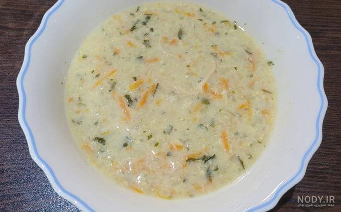 طرز تهیه سوپ شیر با خامه و جو پرک