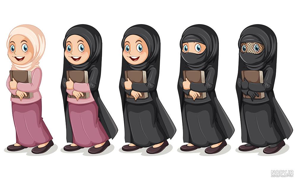 فانتزی عکس دختر با حجاب کارتونی - عکس نودی