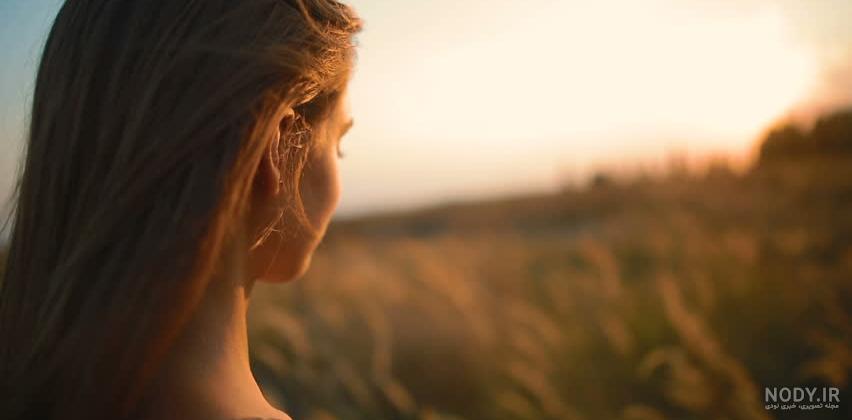  عکس تنهایی دختر بدون چهره در غروب